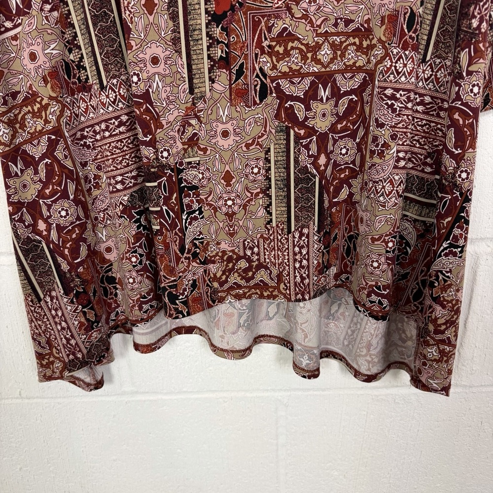Chicos Womens Tunic Top Size XL Floral Beaded Artsy Maximalist Career‎ Stretch - Picture 4 of 12